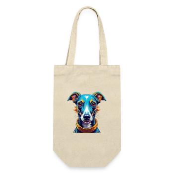 Englische Whippet Hunderasse Bunte Karikatur Kawaii - Geschenkbeutel für Flaschen - Natur - Vorne