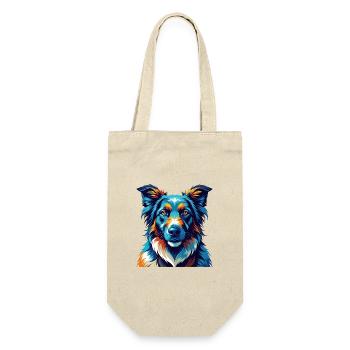 Georgischer Schäferhund Rasse Karikatur Kawaii - Geschenkbeutel für Flaschen - Natur - Vorne