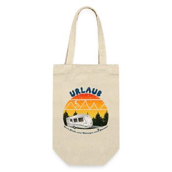 Urlaub gemeinsam im Wohnwagen - Geschenkbeutel für Flaschen - Natur - Vorne