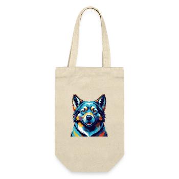 Norwegian Elkhound Dog Breed Cartoon Kawaii - Gift Bag for Bottles - nature - Front