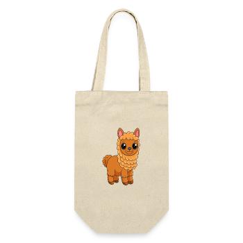 Alpaga Mignon Mascotte Personnage De Dessin Animé Kawaii - Sac à bouteille - nature - Devant