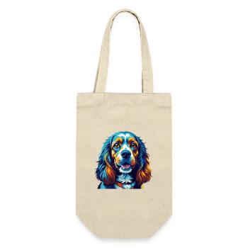 Amerikanischer Cocker Spaniel Hunderasse Karikatur Kawaii - Geschenkbeutel für Flaschen - Natur - Vorne