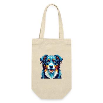 Australian Shepherd Dog Breed Cartoon Kawaii - Gift Bag for Bottles - nature - Front