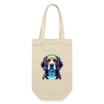 Beagle Harrier Hunderasse Bunte Karikatur Kawaii - Geschenkbeutel für Flaschen - Natur - Vorne