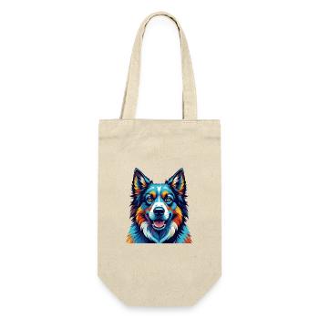 Caucasian Ovcharka Dog Breed Cartoon Kawaii - Gift Bag for Bottles - nature - Front