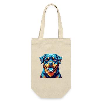Rottweiler Hunderasse Bunt Karikatur Kawaii - Geschenkbeutel für Flaschen - Natur - Vorne