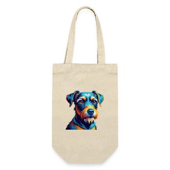 Patterdale Terrier Dog Breed Cartoon Kawaii - Gift Bag for Bottles - nature - Front