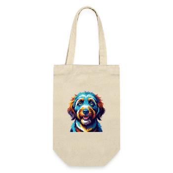 Spanisch Wasser Hund Rasse Bunt Karikatur Kawaii - Geschenkbeutel für Flaschen - Natur - Vorne