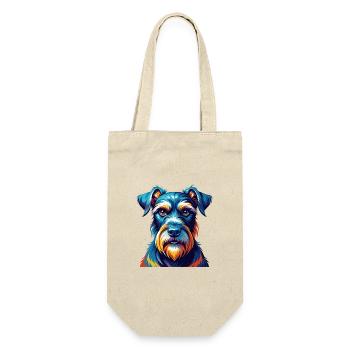 Standard Schnauzer Hunderasse Cartoon Kawaii - Geschenkbeutel für Flaschen - Natur - Vorne