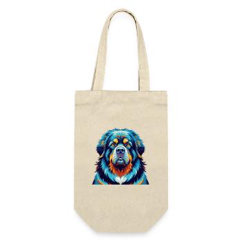 Tibetische Dogge Hunderasse Bunte Karikatur Kawaii - Geschenkbeutel für Flaschen - Natur - Vorne
