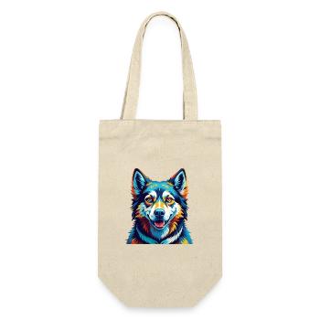 Westsibirische Laika Hunderasse Karikatur Kawaii - Geschenkbeutel für Flaschen - Natur - Vorne