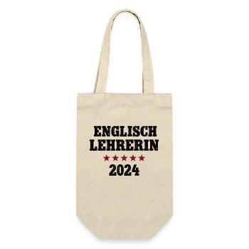 Englischlehrerin 2024 Studium Lehramt Studentin - Geschenkbeutel für Flaschen - Natur - Vorne