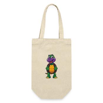 Schildkröte Lustige Kawaii Cartoon Figur Clipart - Geschenkbeutel für Flaschen - Natur - Vorne