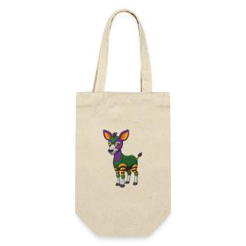 Okapi Funny Kawaii Cartoon Character Clipart - Gift Bag for Bottles - nature - Front