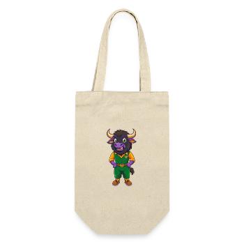 Buffalo Funny Kawaii Cartoon Character Clipart - Gift Bag for Bottles - nature - Front