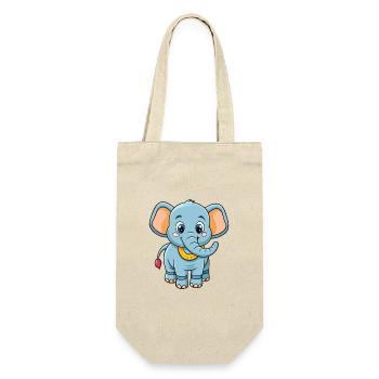Elefant Niedliche Zeichentrickfigur Kawaii Clipart - Geschenkbeutel für Flaschen - Natur - Vorne