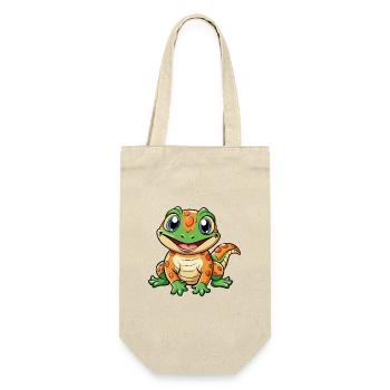 Salamander Niedliche Zeichentrickfigur Kawaii Clipart - Geschenkbeutel für Flaschen - Natur - Vorne
