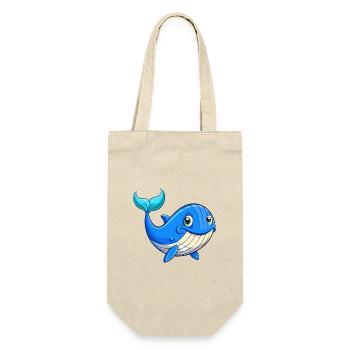 Blauwal Niedliche Cartoon Figur Kawaii Clipart - Geschenkbeutel für Flaschen - Natur - Vorne