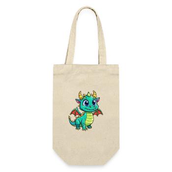 Dragon Cute Cartoon Character Kawaii Clipart - Gift Bag for Bottles - nature - Front
