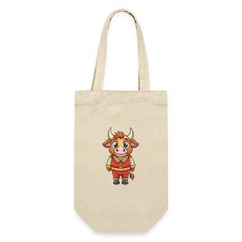 Bull Cute Cartoon Character Kawaii Clipart - Gift Bag for Bottles - nature - Front