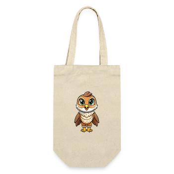 Falcon Cute Cartoon Character Kawaii Clipart - Gift Bag for Bottles - nature - Front