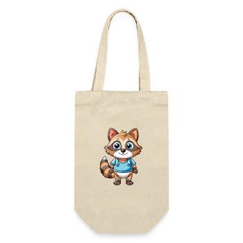 Raccoon Cute Cartoon Character Kawaii Clipart - Gift Bag for Bottles - nature - Front