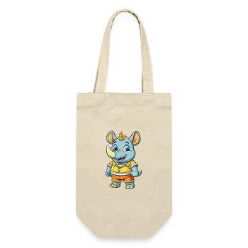 rhinocéros mignon personnage de dessin animé kawaii clipart - Sac à bouteille - nature - Devant