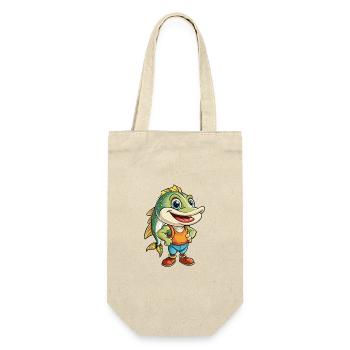 Pike Niedliche Zeichentrickfigur Kawaii Clipart - Geschenkbeutel für Flaschen - Natur - Vorne