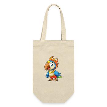Parrot Cute Cartoon Character Kawaii Clipart - Gift Bag for Bottles - nature - Front