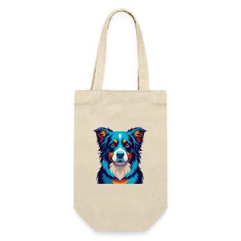 Australian Shepherd Dog Colorful Kawaii Cartoon - Gift Bag for Bottles - nature - Front