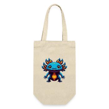 Axolotl Bunte Kawaii Cartoon Figur Clipart - Geschenkbeutel für Flaschen - Natur - Vorne