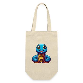 Regenwurm Bunte Kawaii Cartoon Figur Haustier - Geschenkbeutel für Flaschen - Natur - Vorne