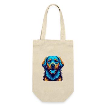 Golden Retriever Dog Colorful Kawaii Cartoon Pet - Gift Bag for Bottles - nature - Front
