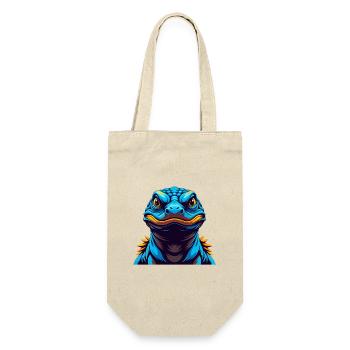 Komodowaran Bunte Kawaii Zeichentrickfigur - Geschenkbeutel für Flaschen - Natur - Vorne