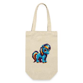 poney coloré kawaii personnage de dessin animé clipart - Sac à bouteille - nature - Devant