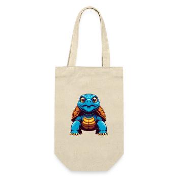 Schildkröte Bunte Kawaii Cartoon Figur Clipart - Geschenkbeutel für Flaschen - Natur - Vorne