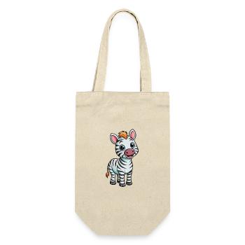 Zebra Cute Cartoon Character Kawaii Clipart - Gift Bag for Bottles - nature - Front