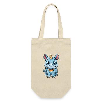 rhinocéros mignon personnage de dessin animé Kawaii Clipart - Sac à bouteille - nature - Devant