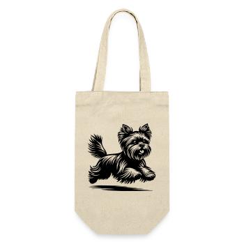 Yorkshire Terrier - Geschenkbeutel für Flaschen - Natur - Vorne