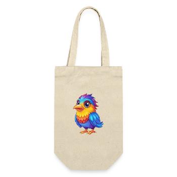 oiseau coloré kawaii dessin animé personnage clipart - Sac à bouteille - nature - Devant