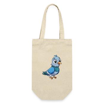 Taube Niedliche Zeichentrickfigur Kawaii Clipart - Geschenkbeutel für Flaschen - Natur - Vorne