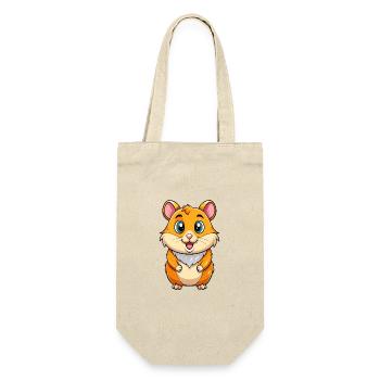Hamster Niedliche Zeichentrickfigur Kawaii Clipart - Geschenkbeutel für Flaschen - Natur - Vorne