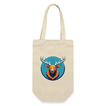 Elch süße Kawaii Cartoon Clipart Tier Haustier Logo - Geschenkbeutel für Flaschen - Natur - Vorne