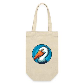 Pélican mignon drôle Kawaii dessin animé Animal Animal Logo - Sac à bouteille - nature - Devant