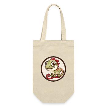 Chameleon Colorful Kawaii Cartoon Character Pet - Gift Bag for Bottles - nature - Front