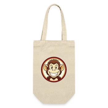 Monkey Colorful Kawaii Cartoon Character Clipart - Gift Bag for Bottles - nature - Front