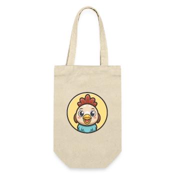 Chicken Kawaii Cartoon Character Animal Pet Face - Gift Bag for Bottles - nature - Front