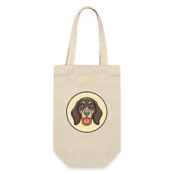 Schwarz Und Tan Coonhound Hunderasse Karikatur Kawaii - Geschenkbeutel für Flaschen - Natur - Vorne