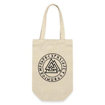 Valknut-Runen-Siegel - Geschenkbeutel für Flaschen - Natur - Vorne