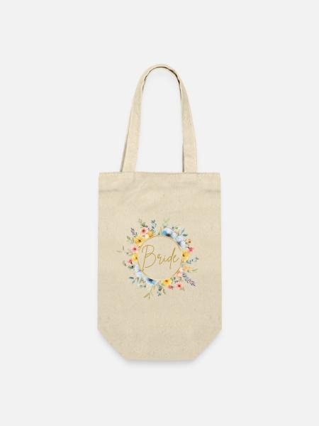 Team Bride! Personalisierbar - Geschenkbeutel für Flaschen - Natur